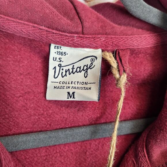 Outer Banks NC Maroon Sweater Jacket M Zip Up Hooded Pockets Fade Cozy Warm NWT - Picture 5 of 14